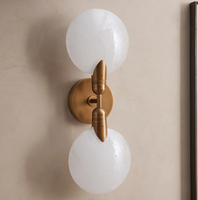 Appliques murales à intensité variable en verre, éclairage intérieur double, lampe murale LED moderne pour villa, hôtel, restaurant, salon, fabrication artisanale