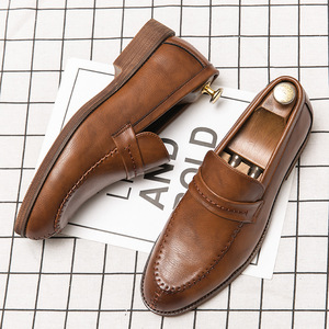 Nuevos Zapatos Oxford de Cuero Genuino para Hombre, Transpirables, Casuales, de Verano y Otoño, Zapatos de Vestir Sin Cordones, Zapatos de Boda con Suela Plana de PU - Product Image 3