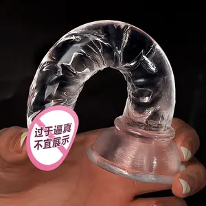 Mini Dildo di cristallo per le donne Dildo manuale da uomo cinturino in Silicone liquido realistico Penisator pene delle donne Dildo