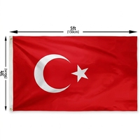 Drapeau personnalisé - Drapeau turc, drapeaux nationaux personnalisés, bannières sur mesure (impressions personnalisées de haute qualité, fanions)