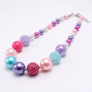 Conjunto de collar y pulsera con cuentas de chicle grueso para niñas, regalo de cumpleaños, personalizado - Product Image 1