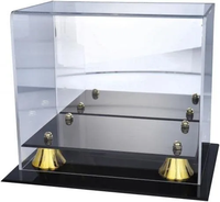 Vitrine pour mini casque Los Angeles Rams-Vitrine en acrylique transparent avec base noire et accents dorés pour la collection NFL Memorabilia
