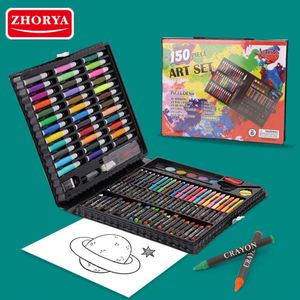 ชุดเครื่องมือวาดภาพสำหรับเด็ก Zhorya 150 ชิ้น พร้อมดินสอสี ดินสอสีไม้ สีน้ำ และปากกา - Product Image 4
