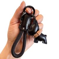 Porte-clés de voiture en alliage de zinc fait main de haute qualité, pendentif chien de dessin animé, breloque bouledogue français mignonne, cadeau créatif pour couples, sac haut de gamme