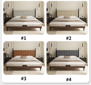 Cama <span class=keywords><strong>de</strong></span> Cuero Estilo Waffle, Respaldo Suave <span class=keywords><strong>de</strong></span> Alta Elasticidad + Base <span class=keywords><strong>de</strong></span> Cama Silenciosa, Retro y Cómoda, Doble, Disponible en Línea - Product Image 4