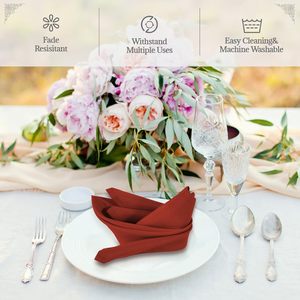 Serviettes de table en polyester crochetées en gros 20''x20'' durables et réutilisables pour banquets et mariages - Product Image 2