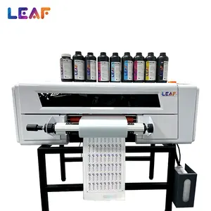 LEAF Hot Sale A3 42cm UV DTF TX800 Printhead Roll To Roll Crystal Sticker Logo UV DTF Sticker Printer With Laminator