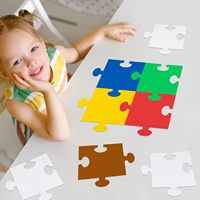Grandes pièces de puzzle blanches vierges en vrac pour dessiner et créer votre propre puzzle géant, double feuilles de papier blanches vierges