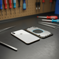 Coque arrière de remplacement pour XS Max, en alliage d'aluminium blanc
