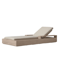 Chaise longue de luxe en teck pour l'extérieur, durable et moderne, avec coussin, pour villa, piscine, plage, patio, mobilier de jardin individuel