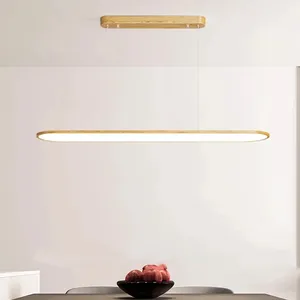 Factory Direct Sale LED Golden Pendant Lamps Oval Metal Lines Modern Minimalist Large Chandelier Lamps