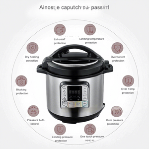 Cuisinière à pression électrique standard américaine 110V, <span class=keywords><strong>6</strong></span> <span class=keywords><strong>litres</strong></span>, en alliage d'aluminium, 900W, contrôle par micro-ordinateur, économe en énergie, multifonction - Product Image 4