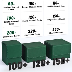 JUZI Boîte de rangement verticale en cuir PU en forme de U pour cartes d'accès, étanche, pour cartes TCG, capacité 100+ cartes à pochettes individuelles - Product Image 3