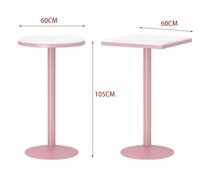 Bar haut nordique tables roses chaises magasin de thé au lait loisirs simple balcon table de bar ronde en marbre