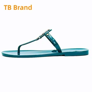 Offizielle Version Beach Summer Woman Flip Flop Leder Anti-Rutsch-Schuhe TB Tori Burch Sandalen