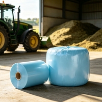 Film d'ensilage bleu en gros, film étirable pour balles agricoles, emballage personnalisé OEM d'usine