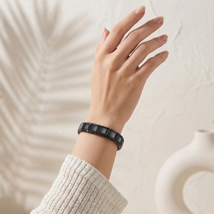 Bracelet modulaire en acier inoxydable, design géométrique, bijoux de mode unisexe, base de bracelet DIY, large format - Product Image 3