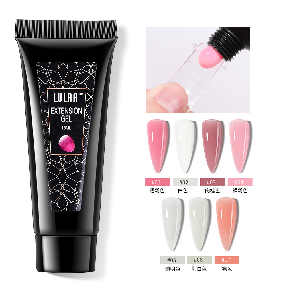 15 мл/30 мл поли ногтей гель для наращивания ногтей с украшением в виде кристаллов модель тяга цветок DIY быстрое строительство блеск поли гель для ногтей замочить от УФ-гель