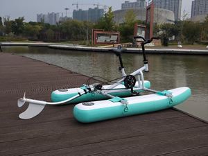 Vélo aquatique commercial QIQU à pédales pour enfants, vitesse sécurisée <span class=keywords><strong>de</strong></span> 5 km/h, vélo flottant gonflable pour le camp d'été - Product Image 2