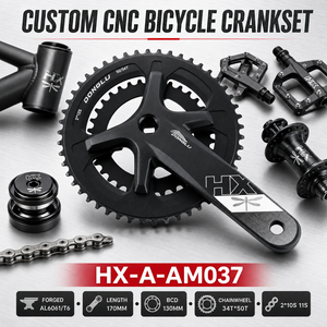Juego de <span class=keywords><strong>bielas</strong></span> 2X 34T 50T BCD110 de aleación de aluminio CNC con doble plato para bicicleta de carretera 2X11, OEM ODM, venta al por mayor de fábrica personalizada - Product Image 1