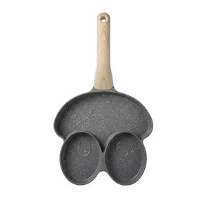 E-Top Cookware Poêle à œufs en forme <span class=keywords><strong>de</strong></span> grenouille, <span class=keywords><strong>lot</strong></span> <span class=keywords><strong>de</strong></span> 3 cavités, couleur et emballage personnalisables, pour œufs pochés et préparations à base d'œufs, articles en gros - Product Image 1