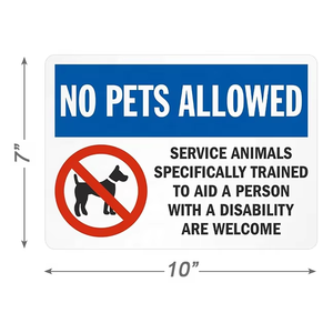 Señal de advertencia de aluminio no permitida para mascotas-para hoteles/restaurantes/centros comerciales-impermeable y a prueba de herrumbre - Product Image 6