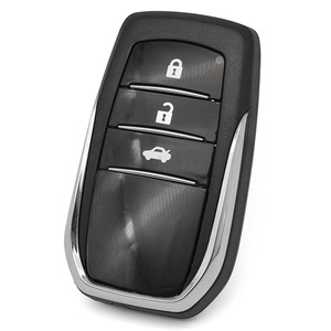 Coque de clé de voiture universelle noire à 3 boutons, étui pour télécommande, housse de clé intelligente sans clé avec lame non coupée pour véhicules - Product Image 1