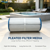 Kartrid Filter Lipat Plastik Portabel Efisiensi Tinggi J-8278 untuk Kolam Renang & Spa Bak Air Panas OEM