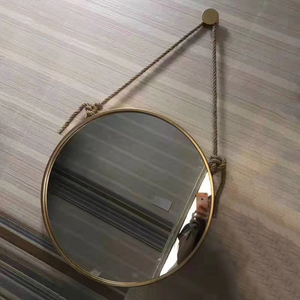 Usine En Gros Métal Miroir Mural Rond avec Corde De Chanvre Fer Miroir Suspendu Décoration Murale Simple Miroir Dia.50cm à <span class=keywords><strong>100cm</strong></span> - Product Image 2