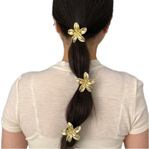 Meilleures ventes : Élastiques à cheveux vintage plaqués or, réglables, avec motif floral en alliage, pour <span class=keywords><strong>queue</strong></span> <span class=keywords><strong>de</strong></span> <span class=keywords><strong>cheval</strong></span> haute, pour femmes - Product Image 2