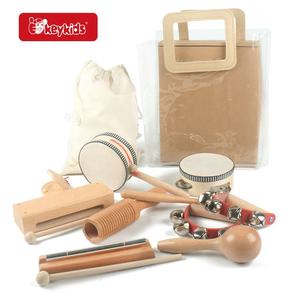 8 pièces d'instruments de <span class=keywords><strong>musique</strong></span> en bois, ensemble de tambours pour enfants, jouets musicaux pour bébés, <span class=keywords><strong>kit</strong></span> avec sac de rangement W07A248 - Product Image 3