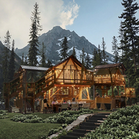 Tente de glamping écologique BABERY, villa moderne en toile pour complexe hôtelier en montagne, au bord du lac, suite au bord de la piscine