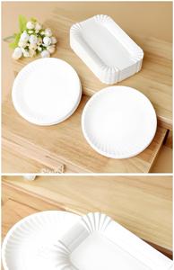 Platos de Papel Redondos Desechables Blancos, Recubiertos de Grado Alimenticio, para Uso Comercial, Estilo Sólido - Product Image 2