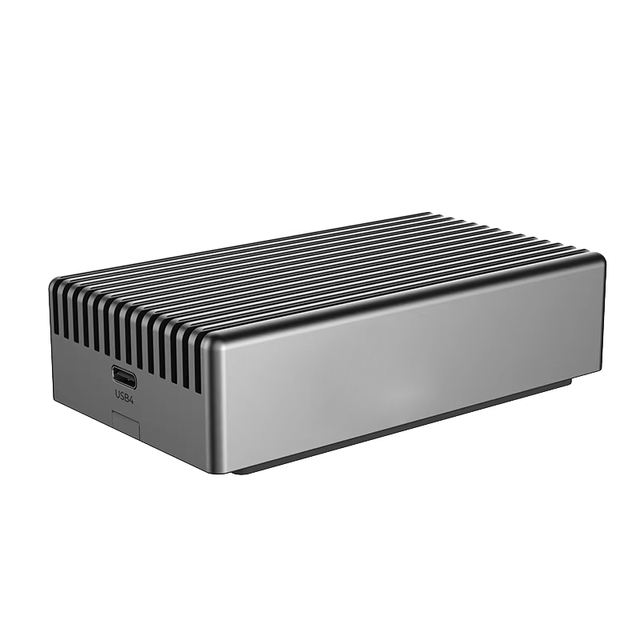 RUIQUAN Silver NVMe SSD PCIe 4 Thunderbolt4/3 Enclosure 40Gbps Transfer Speed Aluminum Case No Hard Drive Included 6TB Capacity