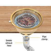 Grille à charbon coréenne en titane et or Four à barbecue sans fumée pour intérieur commercial Poêle antiadhésive en acier inoxydable épaissie