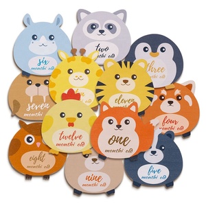 Fabricant record de croissance de bébé <span class=keywords><strong>bonjour</strong></span> monde carte jalon mensuel impression UV animaux <span class=keywords><strong>allemand</strong></span> en bois jalon cartes bébé - Product Image 6