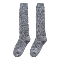 Lda1849 — chaussettes en Polyester pour femmes, bas simples, élastiques, doux, chauds, longues, au genou, en coton, simples, épaisses, bas d'hiver