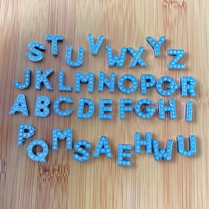 Bling Alphabet A - Z Plein Strass Glisser Lettres Gem Charmes Pour Ras Du Cou Colliers Bracelet Porte-clés - Product Image 3