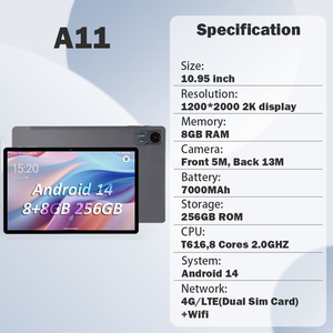 11 Inch Siêu Mỏng Máy Tính Bảng 8G RAM 256GB Lưu Trữ <span class=keywords><strong>Dual</strong></span> <span class=keywords><strong>Sim</strong></span> 4G Cuộc Gọi Điện Thoại <span class=keywords><strong>Android</strong></span> Máy Tính Bảng PC Cho Doanh Nghiệp Chơi Game - Product Image 2