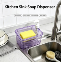 Distributeur de savon de cuisine à pression, idéal pour une utilisation près de l'évier, distributeur de savon pour évier, distributeur de savon de cuisine à pression