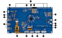 Layar TFT 7 inci 1024*600 RGB ESP32-P4 dengan Papan Pengembangan/ 2.4GWifi&Ble Ar-duino LVGL Dapat Disentuh