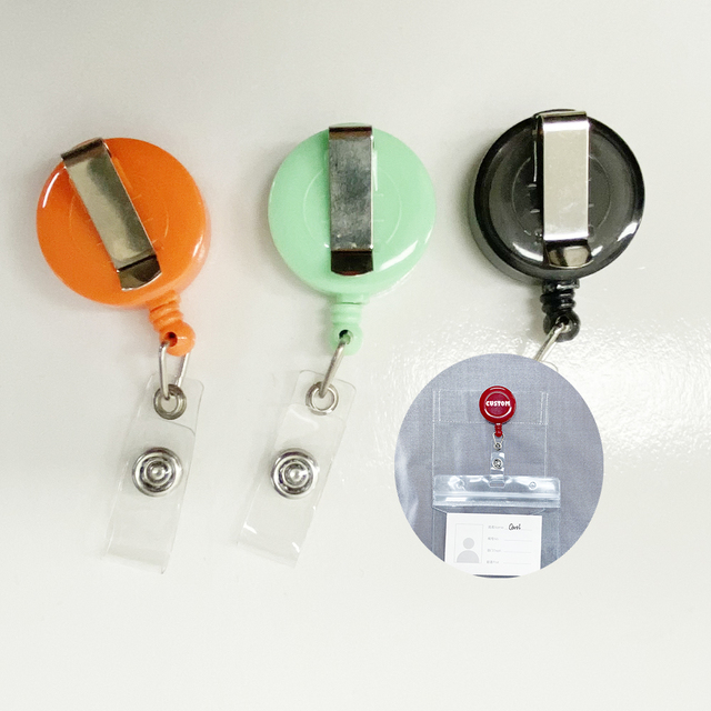 Hot Sale Plastic Nurse Pen Set Retractable Carabiner Badge Reel Pull Reel Custom Logo Badge Reel