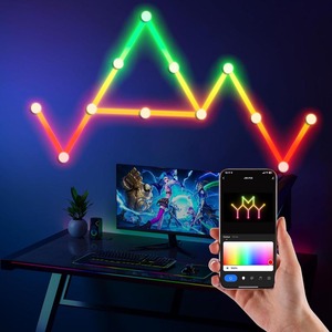 Thông minh rgbic Glide tường ánh sáng thanh âm nhạc Sync Modular LED Tường đèn cho phòng chơi game trang trí nội thất | App & tuya <span class=keywords><strong>Wifi</strong></span> điều khiển - Product Image 3