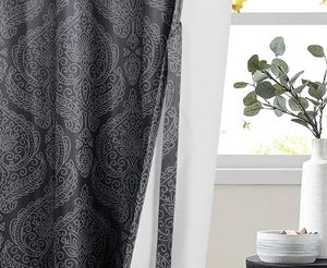 Rideaux à œillets en velours doux <span class=keywords><strong>pour</strong></span> <span class=keywords><strong>baie</strong></span> <span class=keywords><strong>vitrée</strong></span>, style moderne, économie d'énergie <span class=keywords><strong>thermique</strong></span>, 108 pouces de long, draperies de luxe à imprimé feuille d'or 2 - Product Image 1