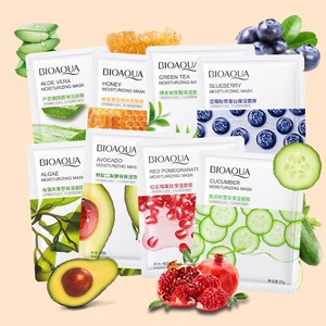 BIOAQUA cuidado de la piel 100% extractos naturales vitamina C orgánica hoja de té verde máscara eliminación de acné aclaramiento cosmético máscara Facial - Product Image 3