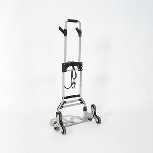 तह स्टेनलेस स्टील और एल्यूमीनियम हाथ सामान ट्रॉली प्लेटफॉर्म संरचना रबर व्हील शॉपिंग कार्ट के साथ - Product Image 3