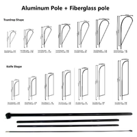 Mâts de drapeau de plage robustes en aluminium et fibre de verre pour bannières personnalisées, livraison rapide, kit de mâts de drapeau de plage