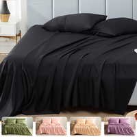 Ensemble de draps de lit de luxe en bambou gonflable moderne 4 pièces avec housse de couette écologique