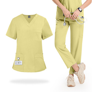 42217 Tenues médicales unisexes personnalisées OEM, ensembles d'uniformes chirurgicaux en tissu tissé, usage hospitalier, extensibles, respirants, design tendance - Product Image 6
