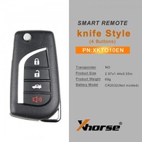 Clé télécommande universelle filaire Xhorse XKTO10EN, 4 boutons, anglais